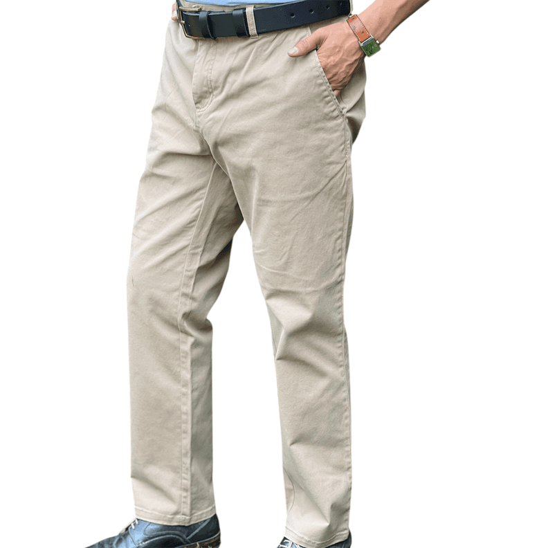 Pantalon Hombre Gabardina Casual tailored Fit Beige 46