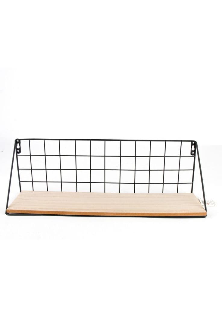 Repisa de Pared Metal y Madera 45x14x11cm Negro