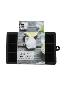 Cubetera Hielo de Silicona 18x11.5x3.5cm Negro