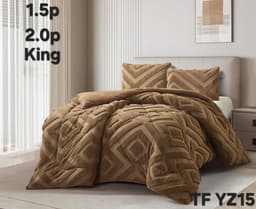 Cobertor de Invierno con Chiporro Jacquard Cutting 1,5 Plaza Cafe