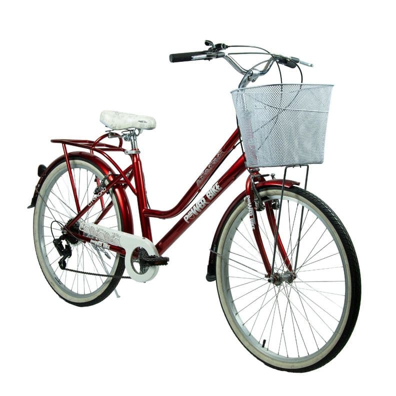 BICICLERA ARO 26 PASEO CON CAMBIOS POWERBIKE Rojo