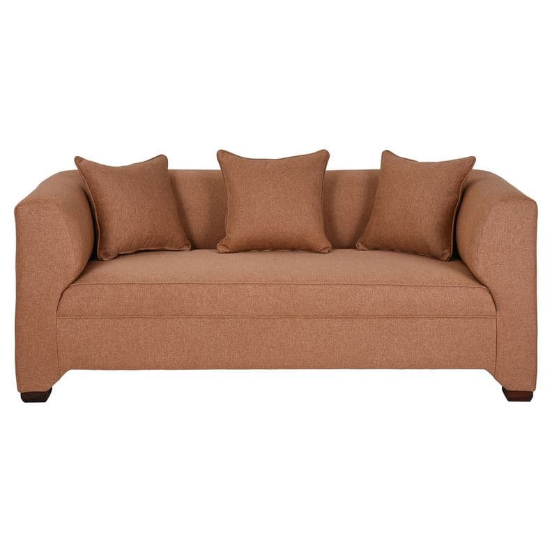 Sofa Efrain 3 Cuerpos - Tela Lino Mostaza