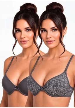 Pack 2X Sosten Push Up MicrofibraP250.023-GRI2 Kayser Gris 36 C