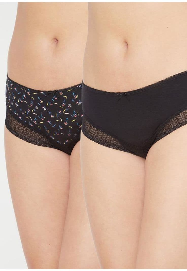 Pack 2X Pantaleta Algodon P2140024W-NEG2 Kayser Negro XXL