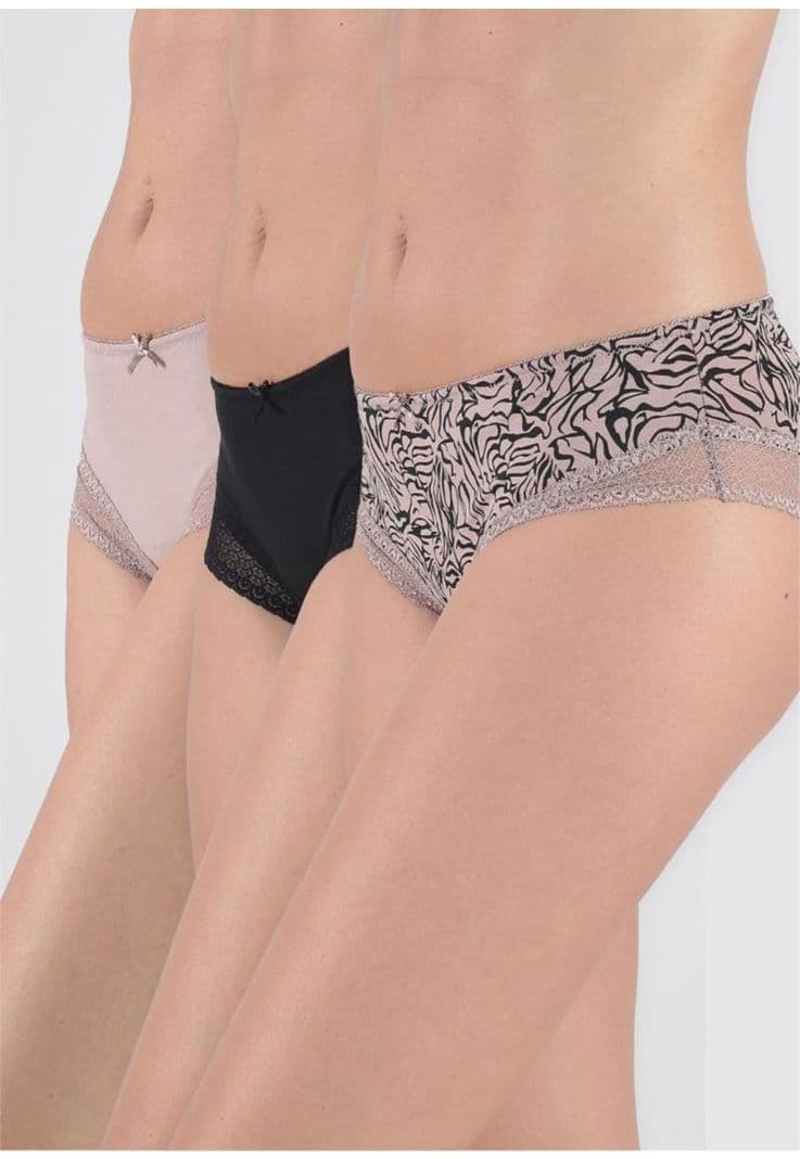 Pack 3X Pantaleta Algodon P314.0024-NEG5 Kayser Negro L