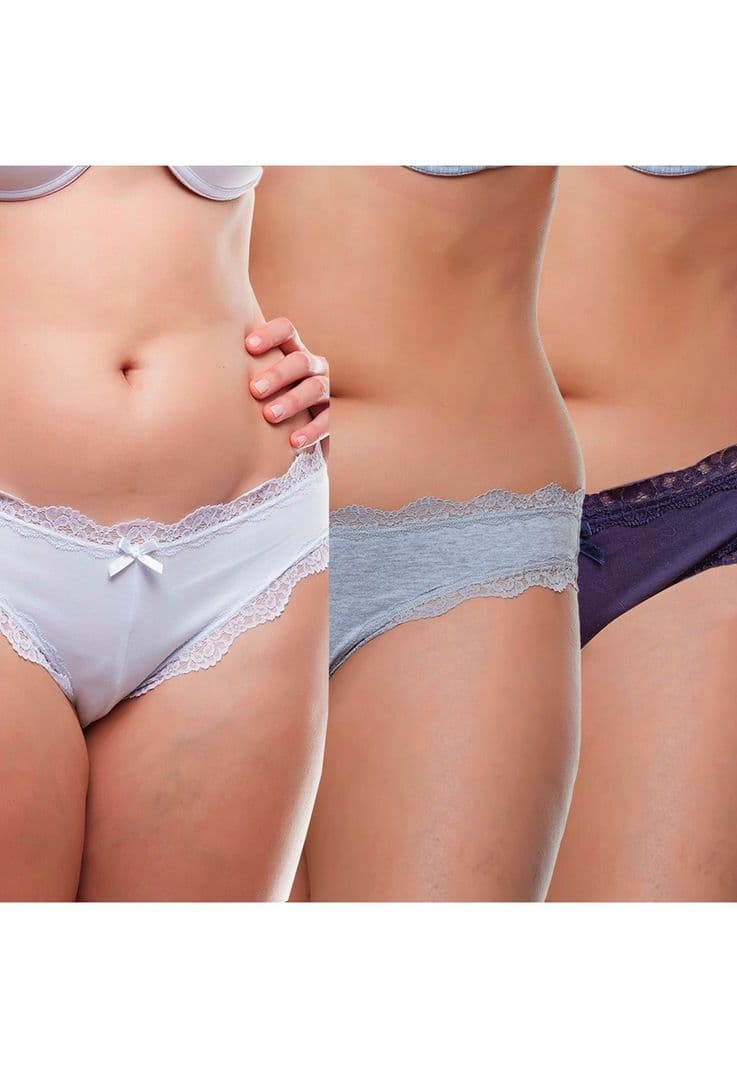 Pack 3 x calzon culotte algodon P314.028-AZU Kayser Azul M