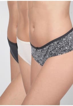 Pack 3x pantaleta microfibra P314.15-GRI2 Kayser Gris S