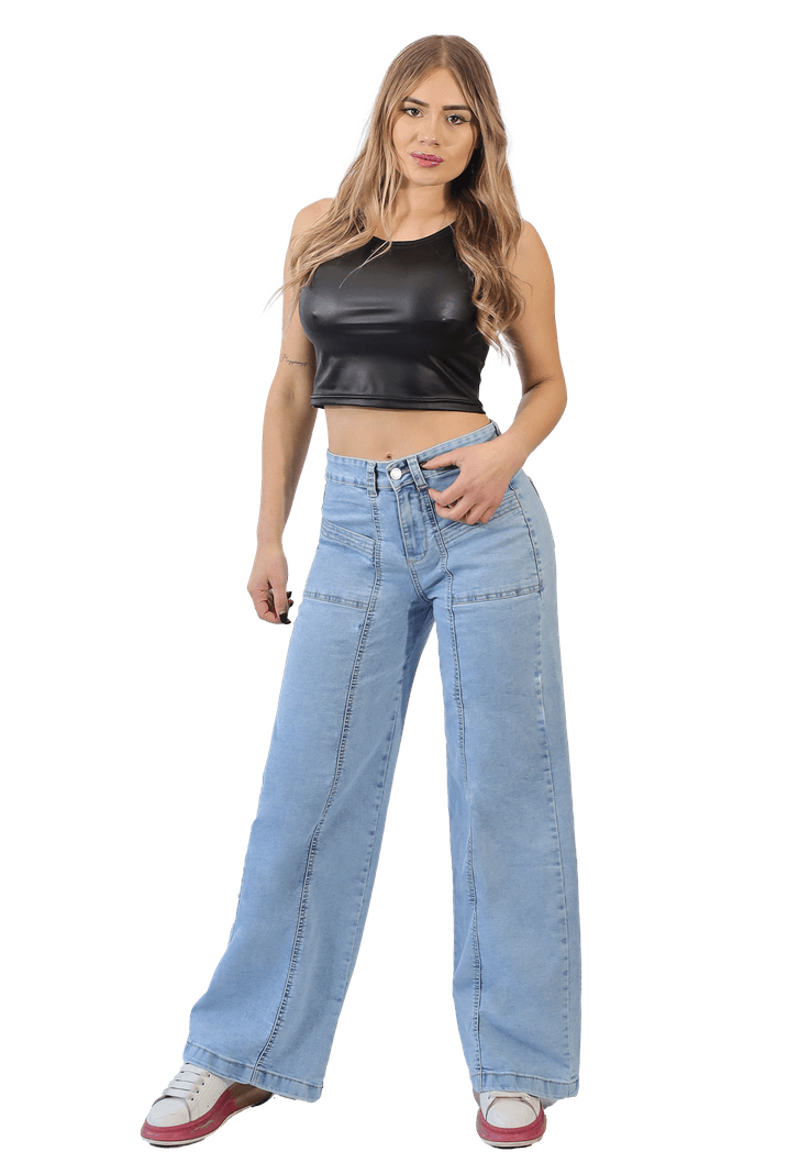 JEANS CARGO MUJER JE4028C Celeste 44