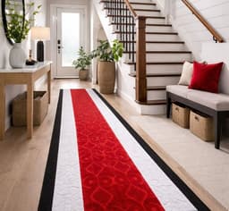 Alfombra de Pasillo Antideslizante 67 cm x 10 metros Rojo Sin Overlock
