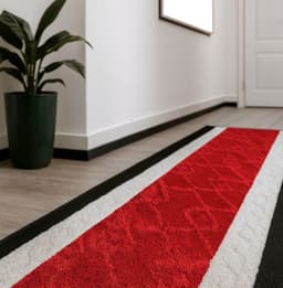 Alfombra de Pasillo Antideslizante 67 cm x 3 metros Rojo Sin Overlock