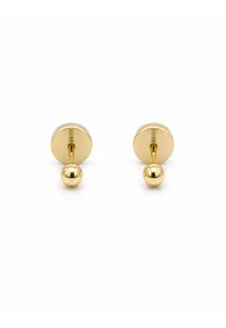 Aros Abridores Bolita 3.5mm N2 Oro14k Bebe Hipoalergenico Dorado 0
