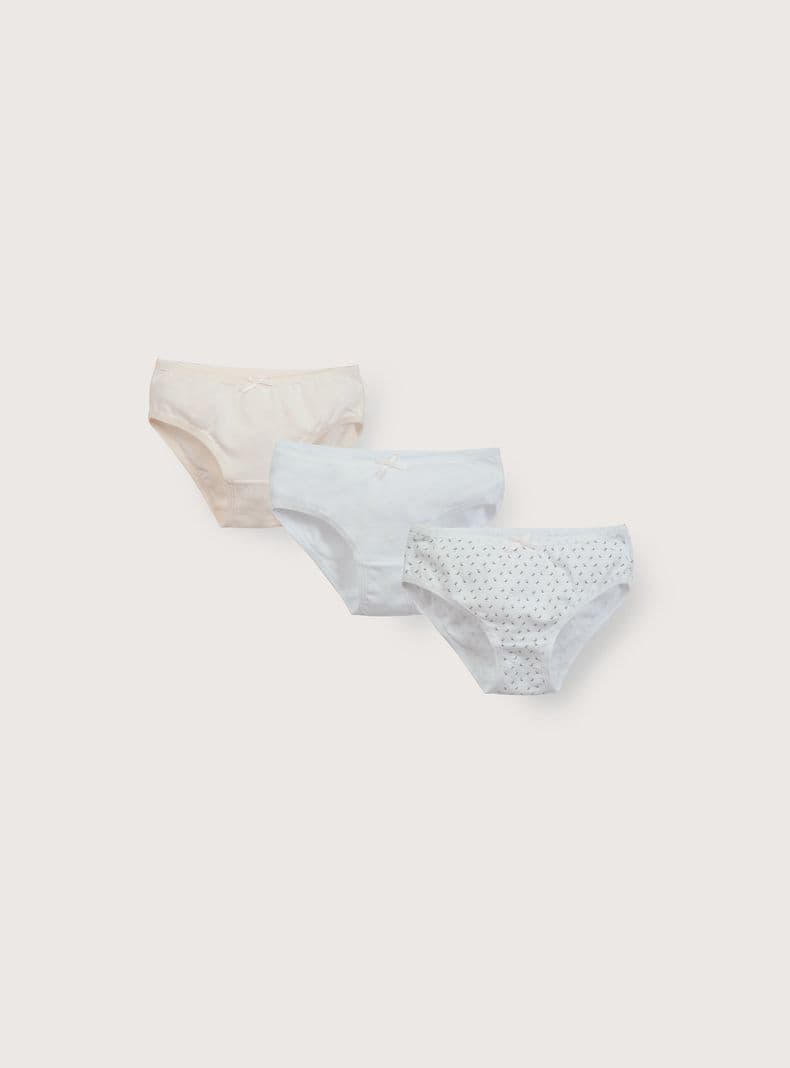Set de tres calzones con estampado de colores de nina Beige M