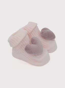 Calcetin Cascabel Corazon Bebe Rosado Nina