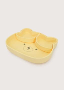 Plato oso con base antideslizante amarillo