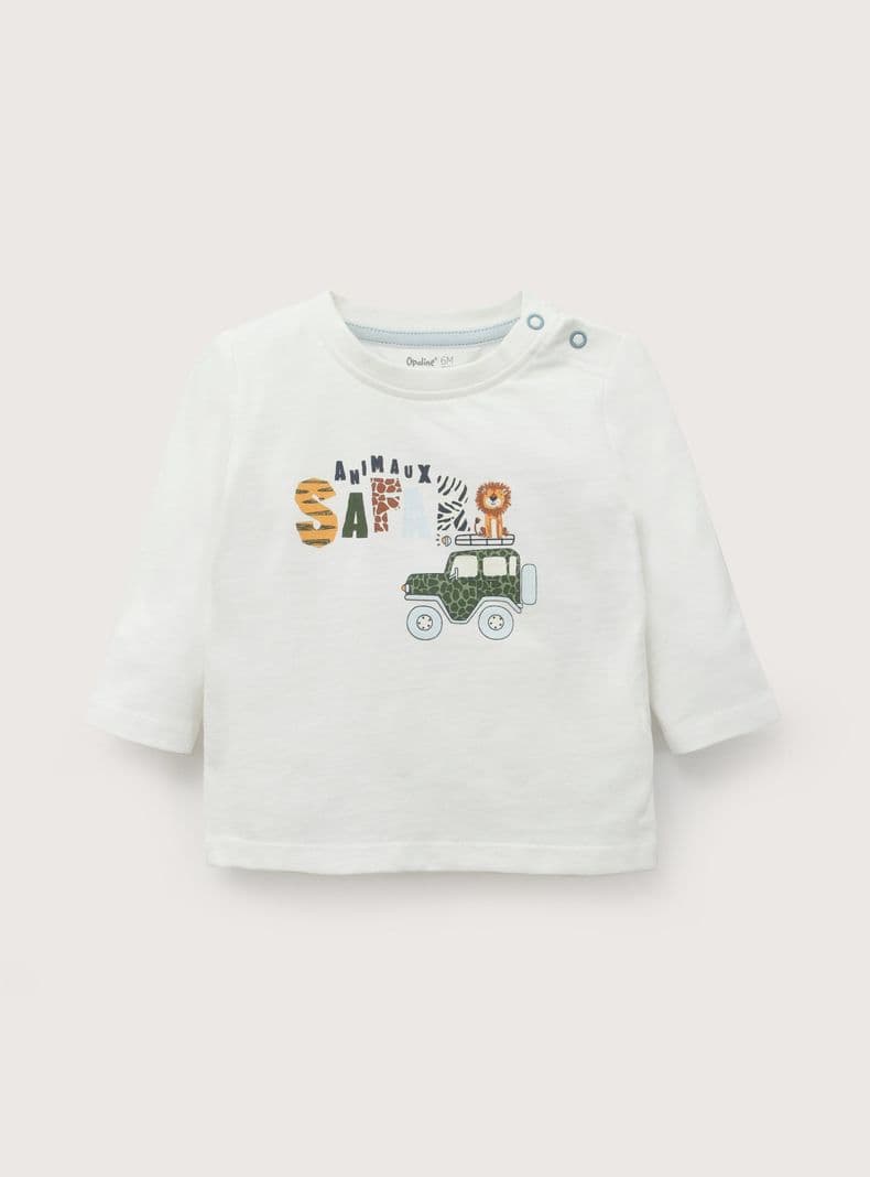 Polera Estampada Blanca Infant Nino Blanco 6 meses
