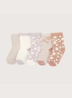 Pack 5 Calcetin Rosado Diseno Infant Nina 6-9 meses