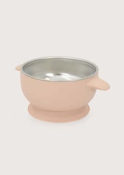Bowl antideslizante con acero inoxidable rosado