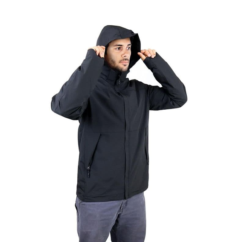 Chaqueta Cortaviento Impermeable Outdoor Hombre Negro XXL
