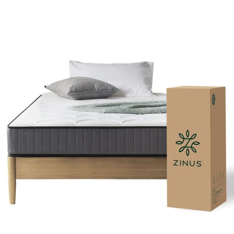 Colchon Zinus 1 Plaza 90x190x20cm Espuma y Resortes Pocket Blanco