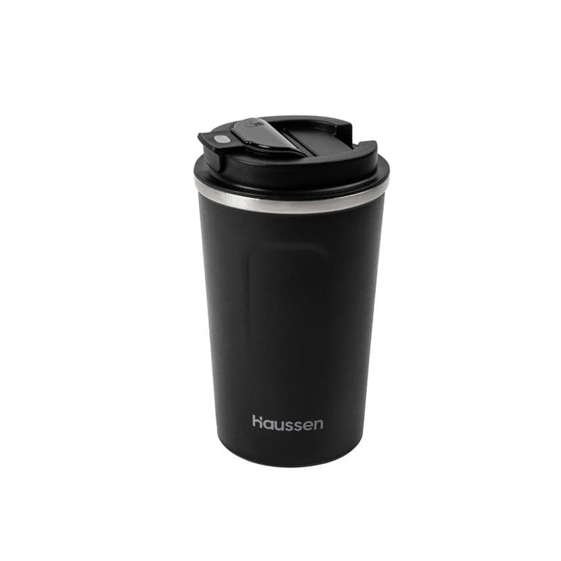 Mug Termico Acero Inox Haussen 380 ml Indicador Temperatura Negro M