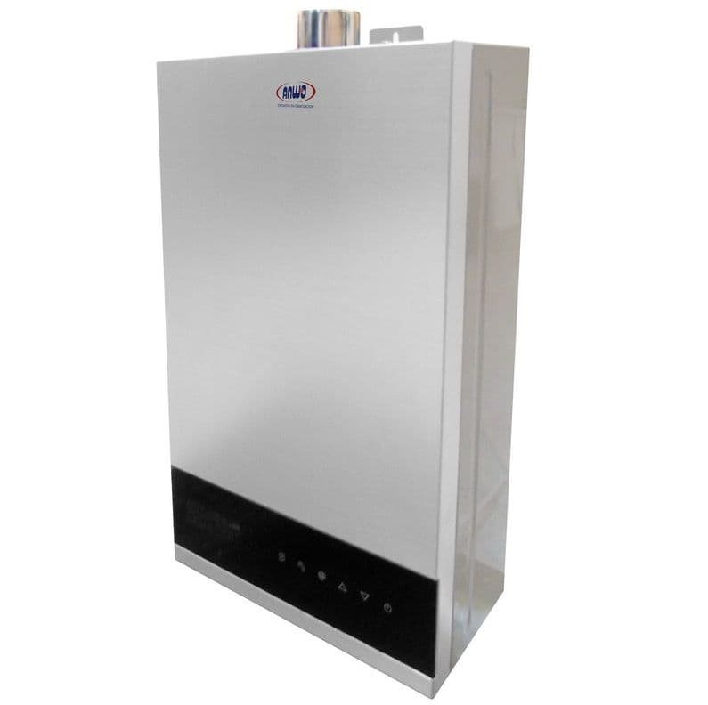 Calefon Anwo Tiro Forzado 10 Litros Gas Licuado Modulante Hitech Hydro 18 VAN10LTS LPG Acero