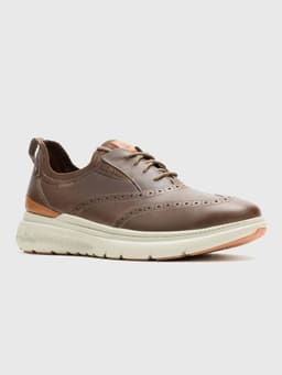 Zapato Cuero Hombre Excel Wingtip Cafe Cafe Oscuro 38.5