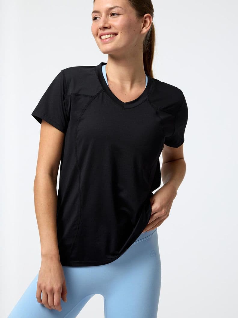 Polera V Neck Ali Rec Negra Mujer Negro L