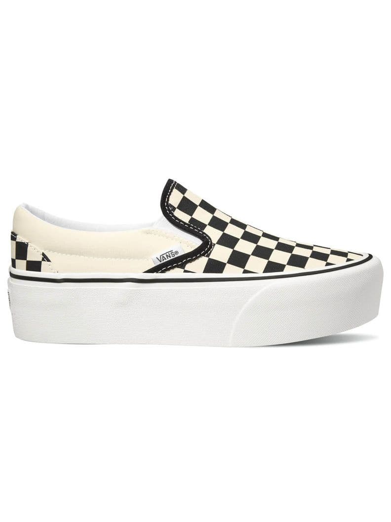 Zapatilla Unisex Slip-On Stackform Checker Black Negro CL 38.5 | US 8 | 24.5 CM