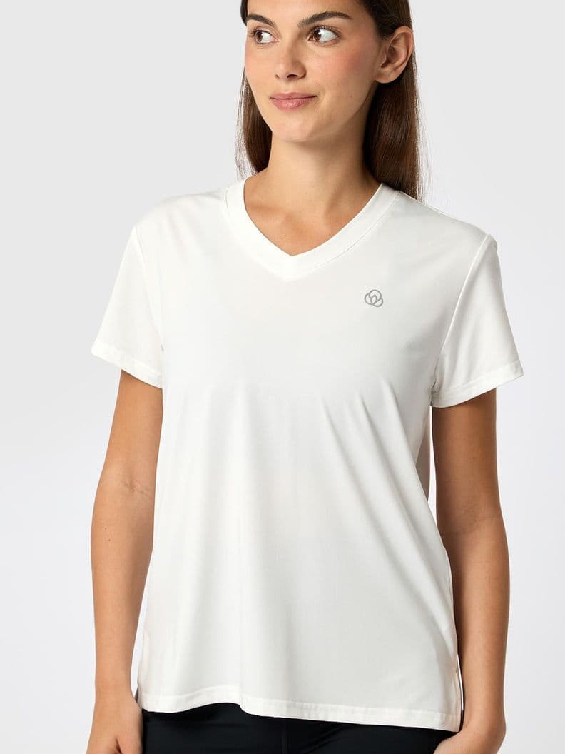 Polera V Neck Rec Blanca Mujer Blanco L