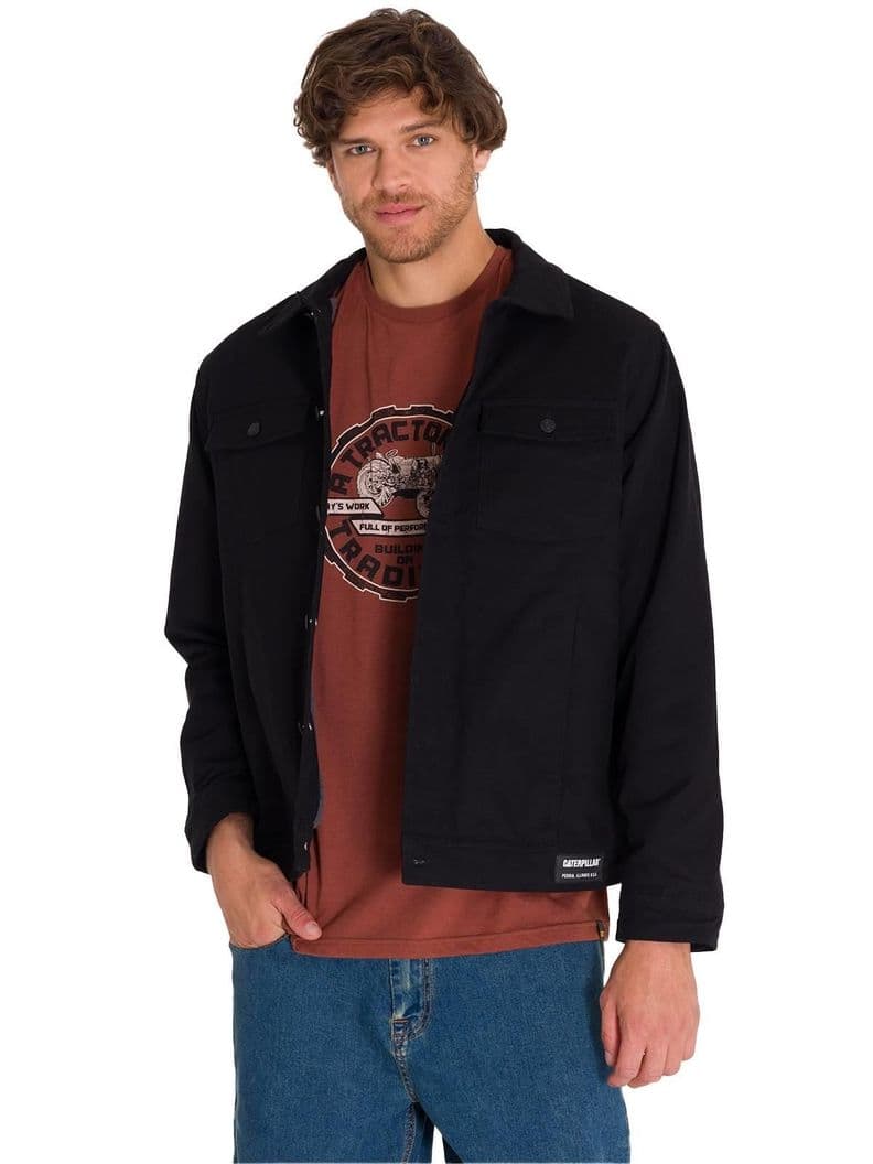 Chaqueta Casual Trucker Hombre Negra Negro XL