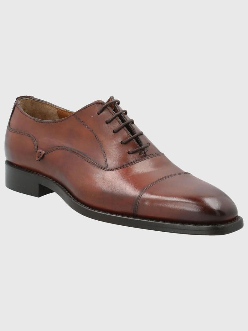 Zapato Cuero Hombre Poleone Cafe 39