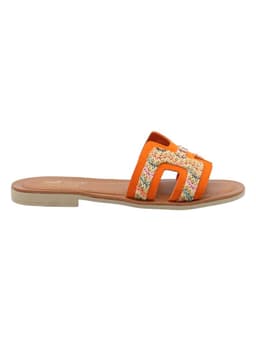 Sandalia Cuero Mujer Eleboro Multicolor Naranjo 40