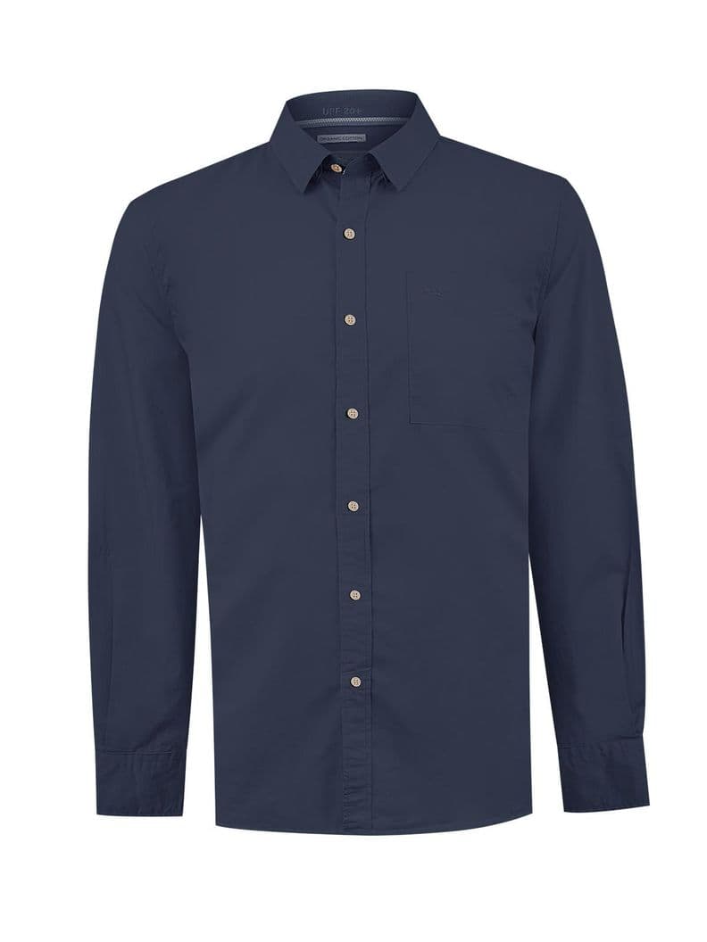 Camisa Algodon Organico Hombre Galiton Azul S