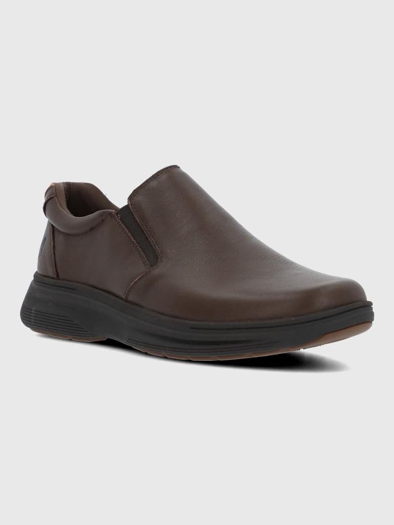 Slip On Cuero Hunt II Cafe Hombre Cafe Oscuro 39