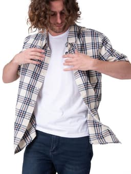 Camisa Manga Corta Poplin Shirt Ii Hombre Multicolor Azul XL