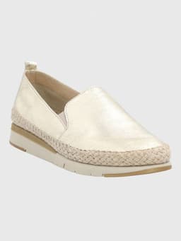 Alpargata Cuero Mujer Rope Metalizada Dorado 38