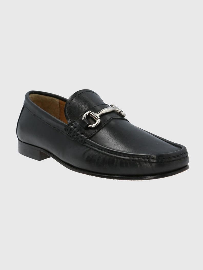 Mocasin Cuero Hombre Spello Negro 40
