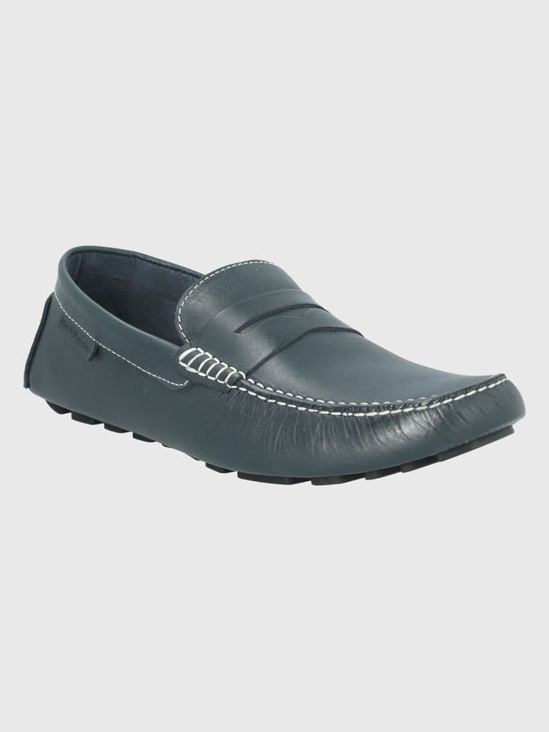Mocasin Cuero Azul Oscuro Hombre Lotus 39