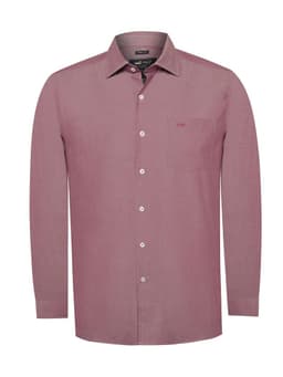 Camisa Algodon Hombre Woolsolid Rojo Burdeo XL