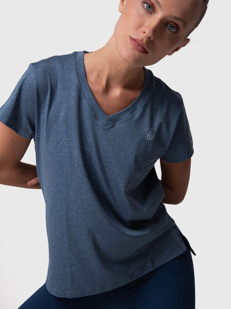 Polera Mujer V Neck Aloe Azul Azul Marino XS
