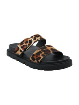 Sandalia Mujer Lia Leopardo Negro 39