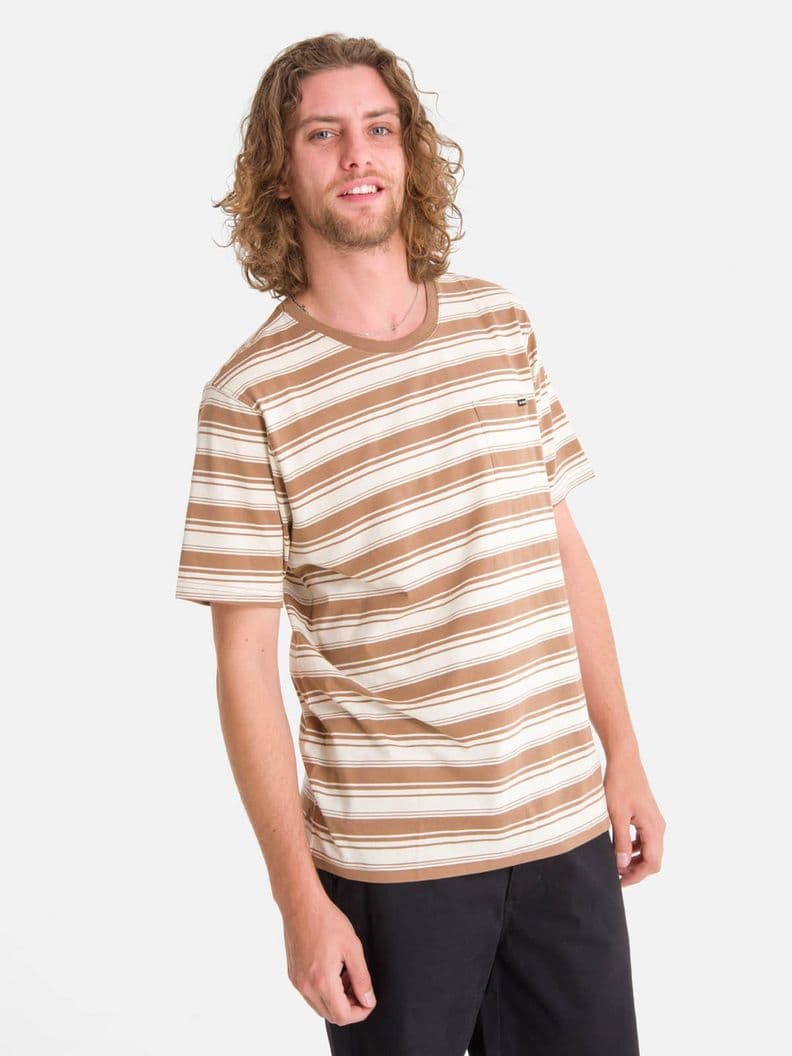 Polera m/c Hombre Stripe Cafe L