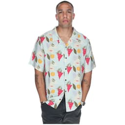Camisa M/C Hombre Tropical Geometry Azul
