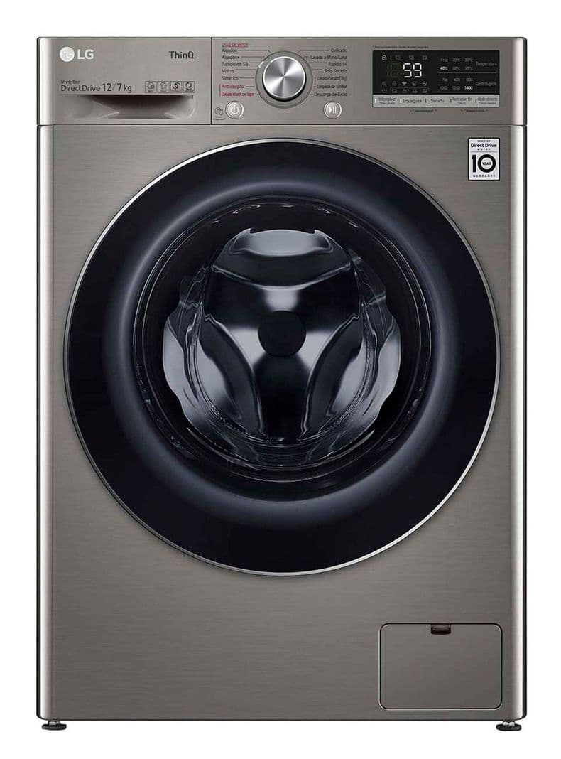 Lavadora Secadora Frontal LG 12/7Kg WD12VVC4S6C AIDD ThinQ Gris Claro