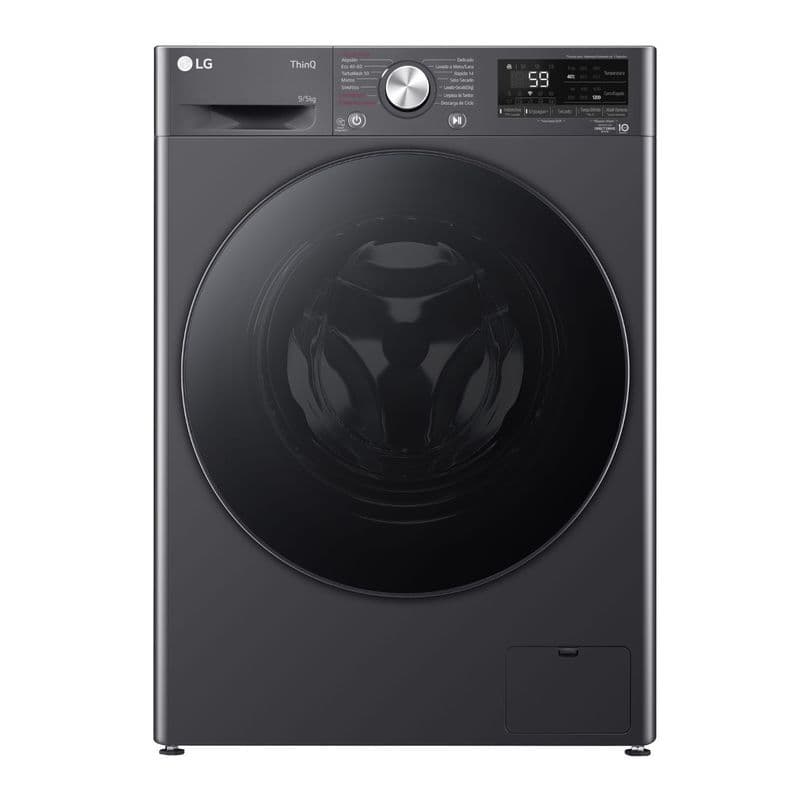 Lavadora Secadora Carga Frontal LG 9/5Kg WD9MVC4S6 AI DD, ThinQ Negro