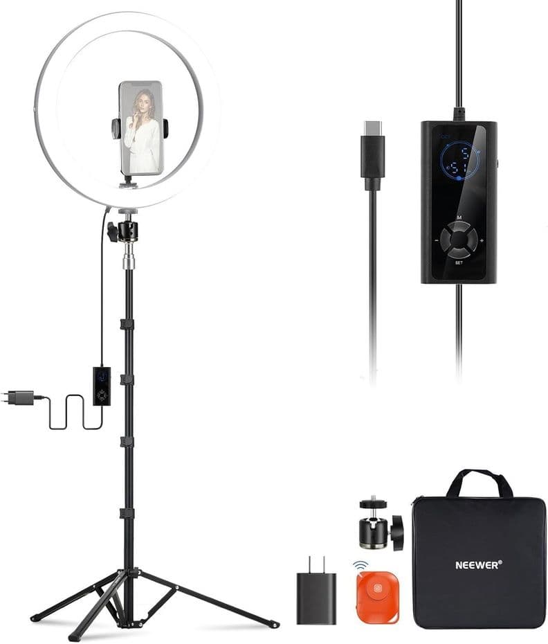 Anillo de Luz LED Neewer RH12B de 30,5cm con Soporte de 180cm Negro