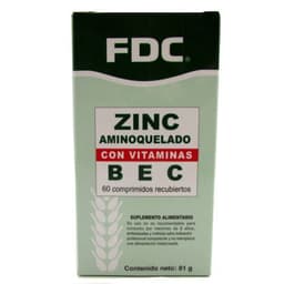 Zinc + VitB + VitE + VitC x 60 tabletas Transparente