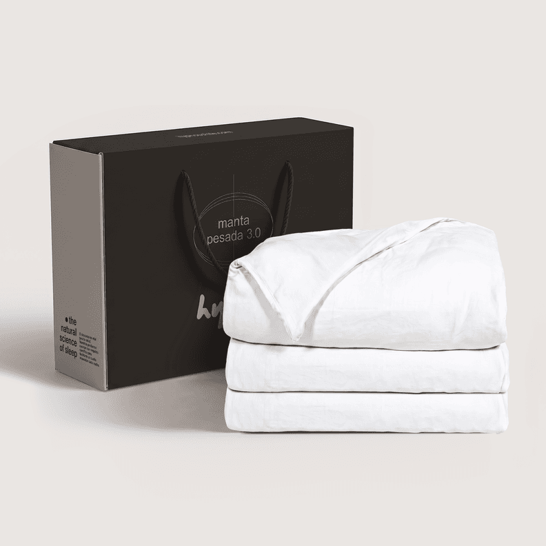 Manta Pesada 3.0 + Funda 100% Bambu | 1 Plaza | 6.6 Kg | Hypnos Blanco