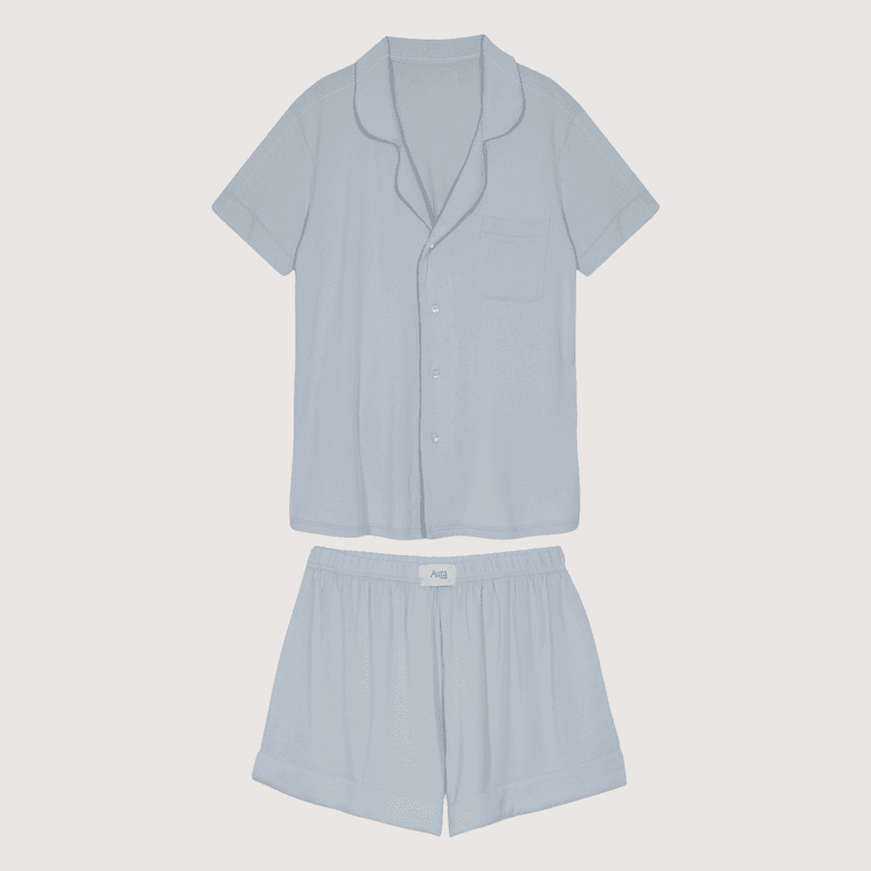 Set Pijama Corto Mujer 100% Bambu Ultrasuave Azul XS