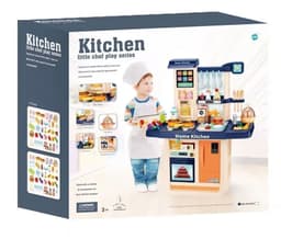 Cocina 100 cm Azul con 65 piesas